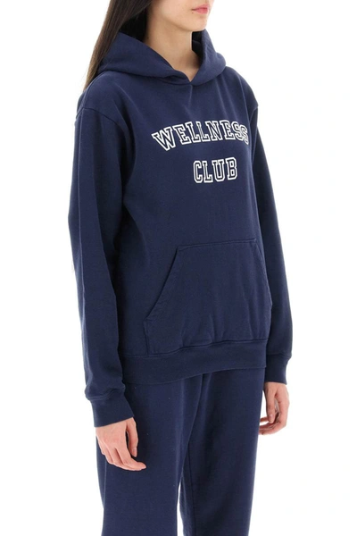 Shop Sporty And Rich Sporty Rich Hoodie With Lettering Logo In Blue