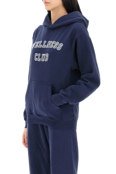 Shop Sporty And Rich Sporty Rich Hoodie With Lettering Logo In Blue