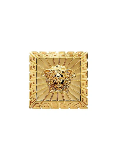 Shop Versace Square Medusa Ring In Gold