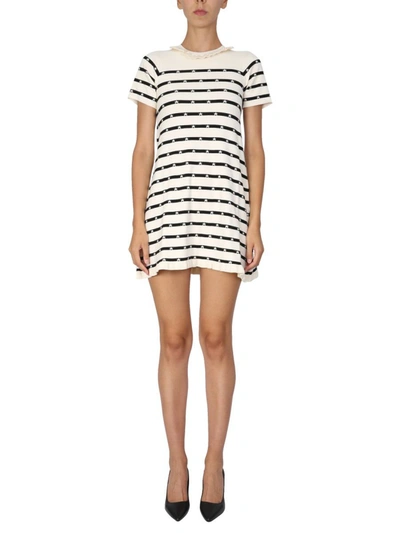 Shop Red Valentino Star Inlay Dress In Ivory