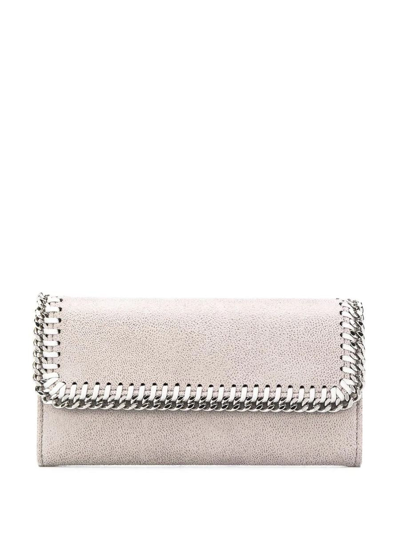 Shop Stella Mccartney Light And Silver Continental Falabella Wallet In Grey
