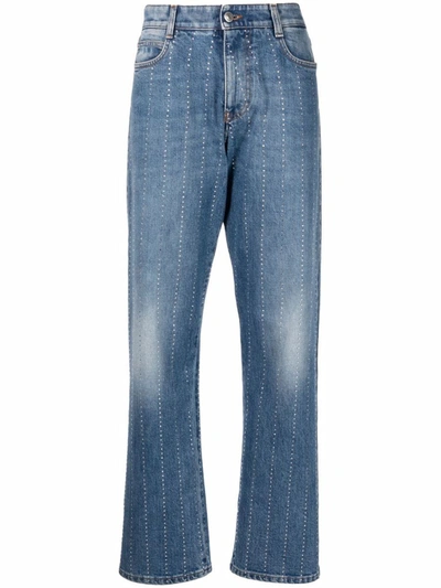 Shop Stella Mccartney Rhinestone-embellished Jeans In Blue