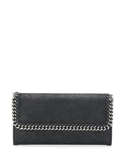 Shop Stella Mccartney And Silver Continental Falabella Wallet In Black
