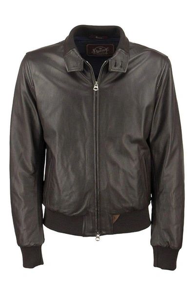 Shop Stewart Nuvola Etere Drowne-slim - Genuine Lambskin Jacket In Brown Head