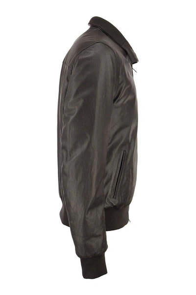 Shop Stewart Nuvola Etere Drowne-slim - Genuine Lambskin Jacket In Brown Head