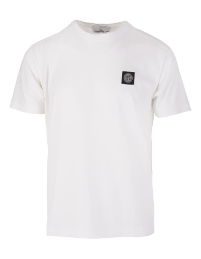 Shop Stone Island 60/2 Cotton T-shirt In White