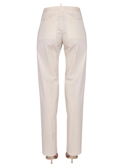 Shop Dsquared2 Straight Leg Pants In Ivory
