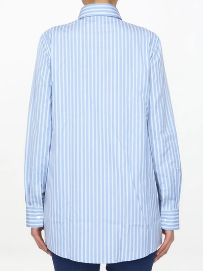 Shop Etro Striped Cotton Shirt In Light Blue