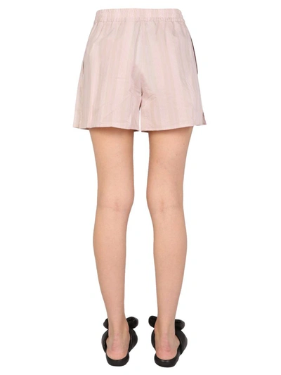 Off-white Striped Pattern Shorts In Pink