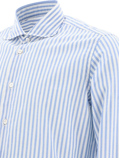 Shop Borriello Striped Shirt In Light Blue