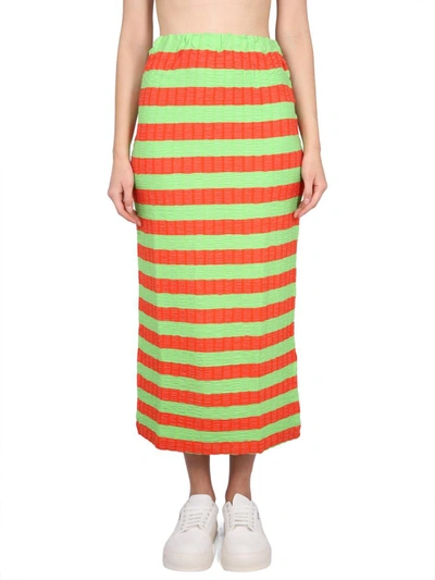 Shop Sunnei Striped Skirt In Multicolor