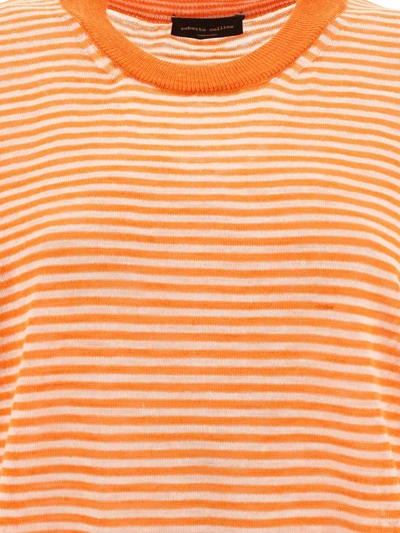 Shop Roberto Collina Striped Sweater In Orange