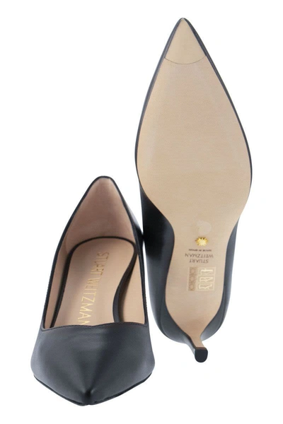 Stuart Weitzman Pointed-toe Black Pumps With Mid-height Stiletto Heel In Black