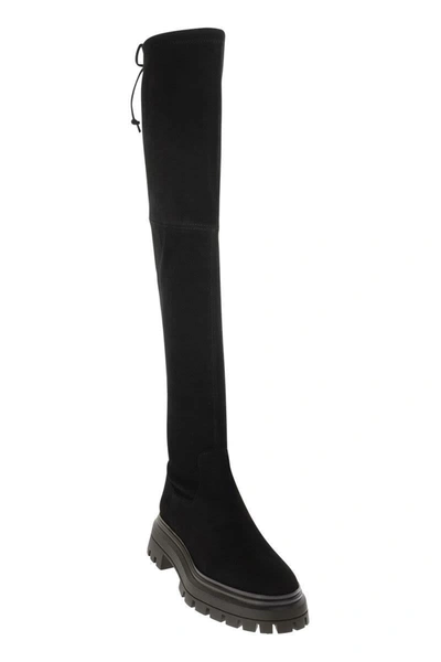 Shop Stuart Weitzman Bedforland - Suede Knee-high Boot In Black