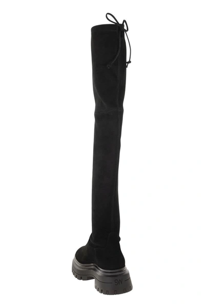 Shop Stuart Weitzman Bedforland - Suede Knee-high Boot In Black