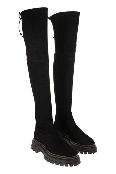 Shop Stuart Weitzman Bedforland - Suede Knee-high Boot In Black