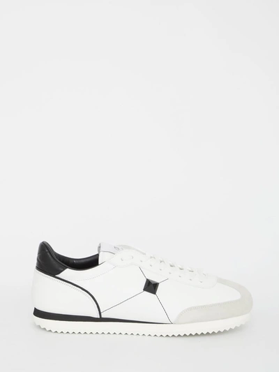 Shop Valentino Stud Around Low-top Sneakers In White
