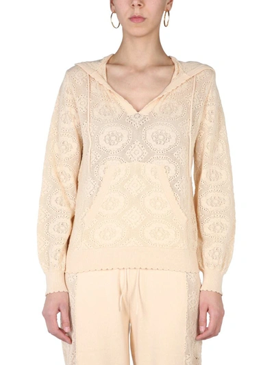 Shop Boutique Moschino Summer 70's Sweatshirt In Ivory