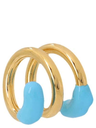 Shop Sunnei 'fusillo Double' Ring In Light Blue
