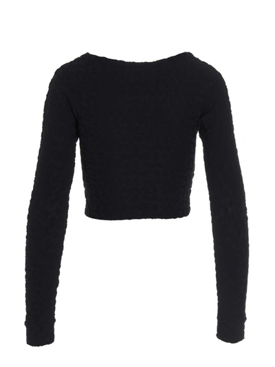 Sunnei Long-sleeved Blouse With Round Neck In Blue