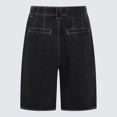 Shop Sunnei Washed Black Denim Shorts