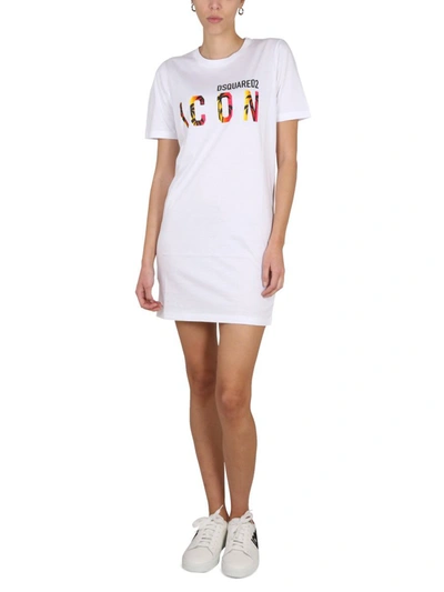 Shop Dsquared2 Sunset Icon Dress In White
