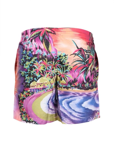 Shop Dolce & Gabbana Sunset Print Swimsuit In Multicolor