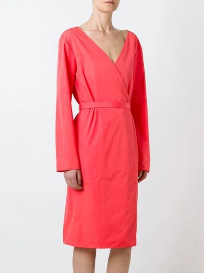 Shop Nina Ricci Belted Wrap Dress - Pink