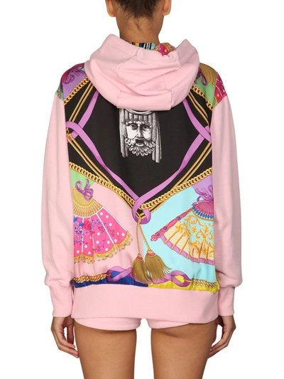 Shop Versace Sweatshirt "the Fans" In Pink