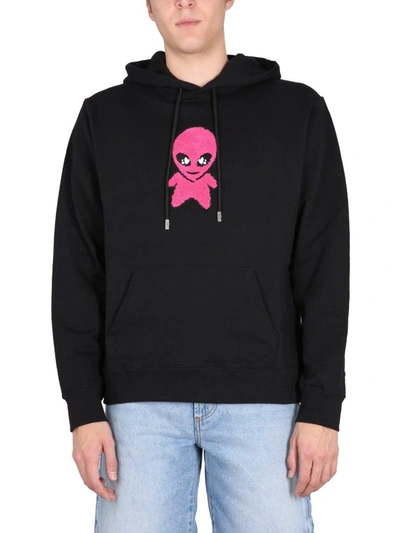Shop Gcds Sweatshirt "wirdo" In Black