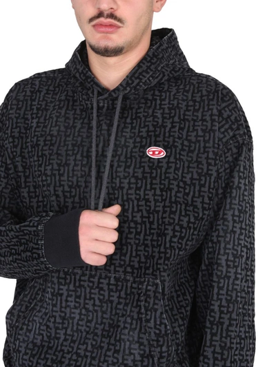 Shop Diesel Sweatshirt D-um-rib-ne In Black