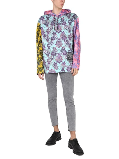 Shop Versace Jeans Couture Versace Jeans Sweatshirt With "tapestly" Print In Multicolor