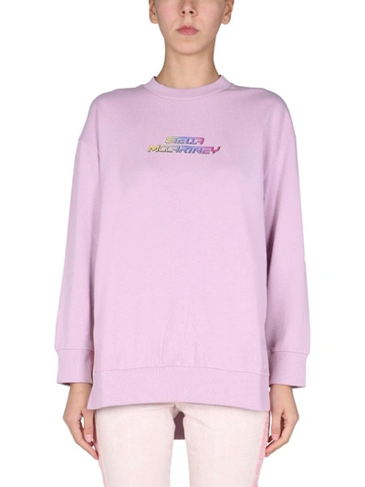 Shop Stella Mccartney Sweatshirt With 3d Logo In Purple