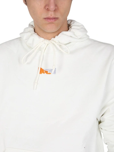 Shop Mcq By Alexander Mcqueen Alexander Mcqueen Sweatshirt With Embroidered Logo In White