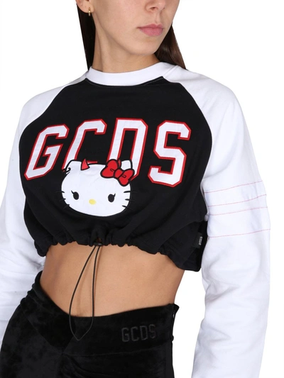 Shop Gcds Sweatshirt With Hello Kitty Logo In Multicolor