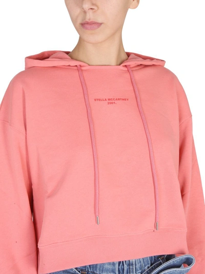 Shop Stella Mccartney Sweatshirt With Logo Embroidery In Pink