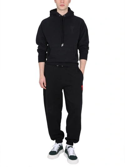 Shop Ami Alexandre Mattiussi Sweatshirt With Logo Embroidery Unisex In Black