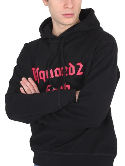 Dsquared2 D2 Gothsurfer Hoodie In Black