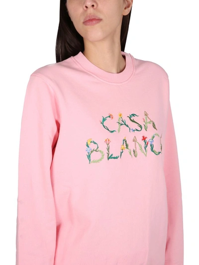 Shop Casablanca Sweatshirt With Logo Unisex In Pink
