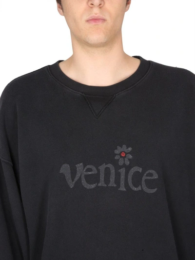 Shop Erl Sweatshirt With Logo Unisex In Black