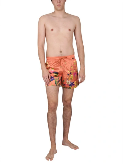 Shop Etro Swimsuit In Orange