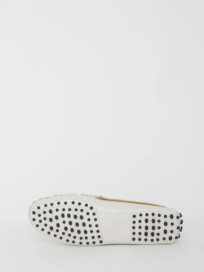 Shop Tod's T Timeless Gommino Loafers In White