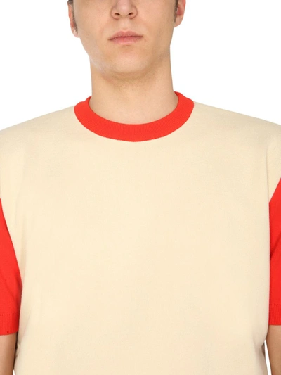 Sunnei T-shirt With Contrasting Profiles In Multicolor