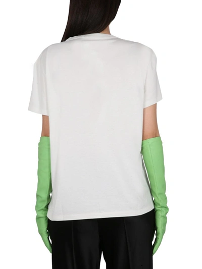 Shop Maison Margiela T-shirt With Logo Embroidery In White