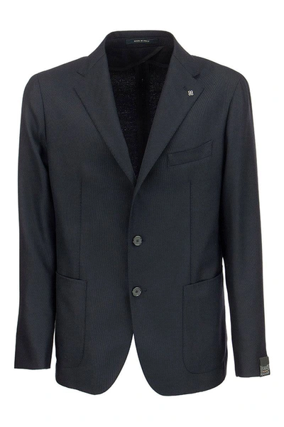 Shop Tagliatore Classic Wool Jacket In Blue