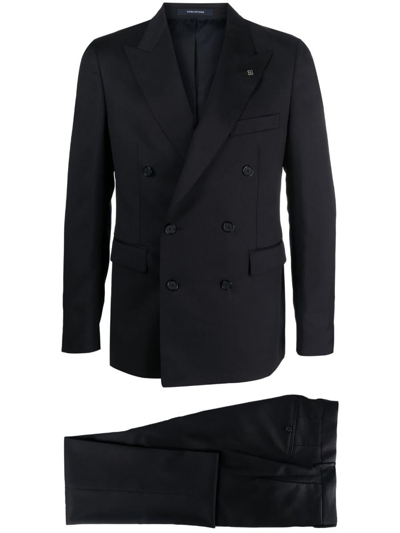 Shop Tagliatore Double-breasted Suit In Blue