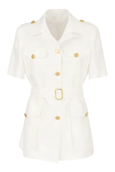 Shop Tagliatore Jacket With Pockets In White