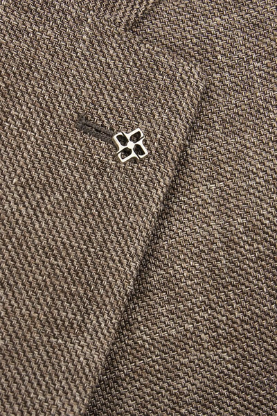 Shop Tagliatore Linen And Cool Wool Jacket In Brown