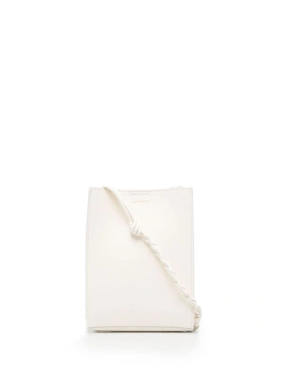 Shop Jil Sander Tangle Mini  White Leather Crossbody Bag   Woman