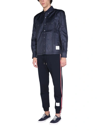 Shop Thom Browne Technical Fabric Jacket In Blue